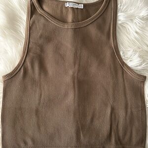 Stradivarius Seamless Ribbed Racer Tank Top